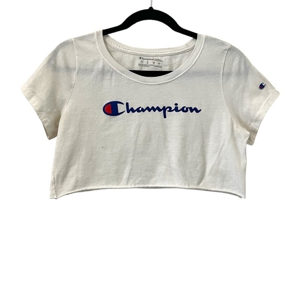 Champion White Logo Cropped Shirt - Picture 1 of 4